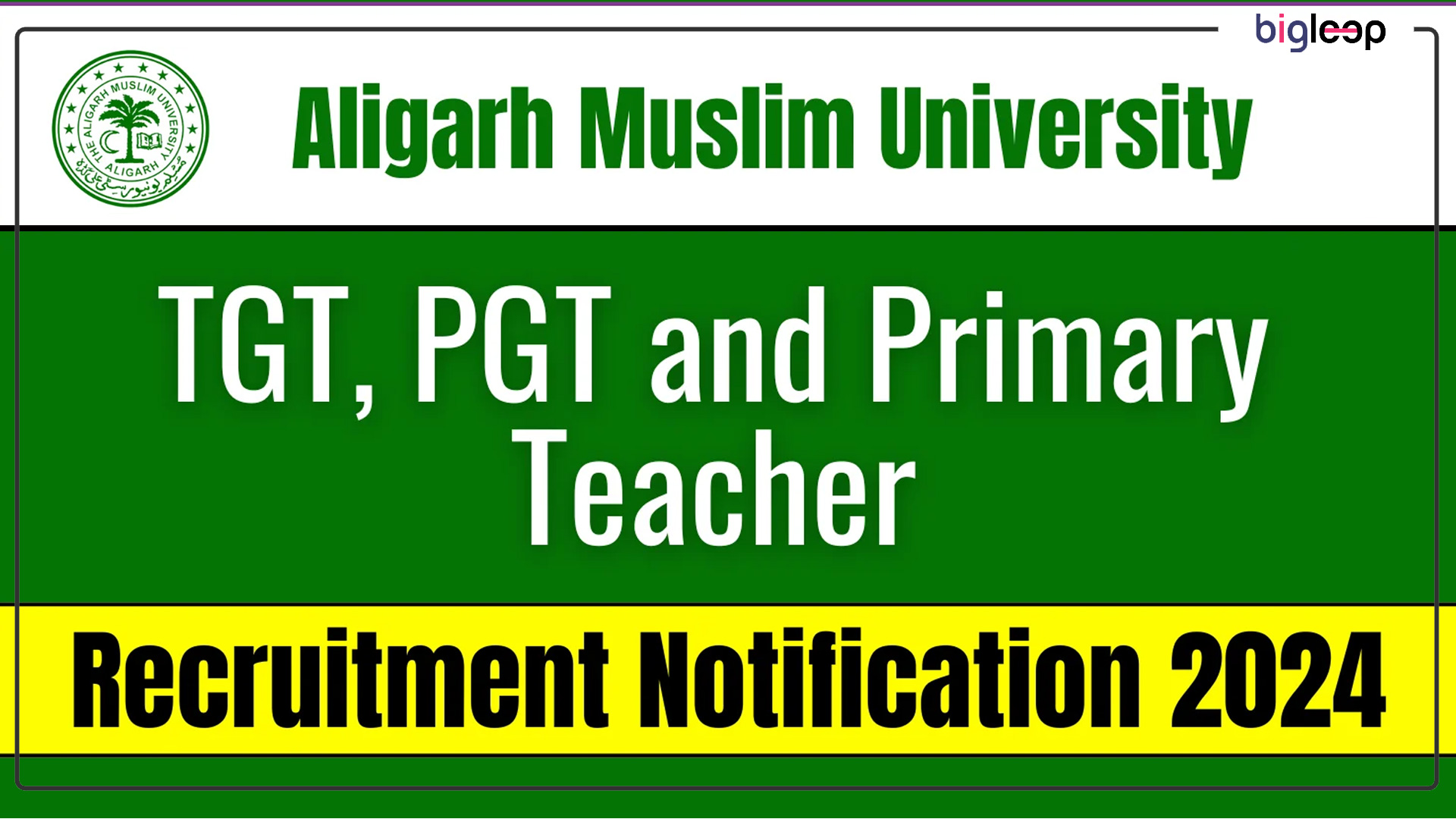 AMU TGT, PGT, PRT Teacher Online Form 2024: Apply Now