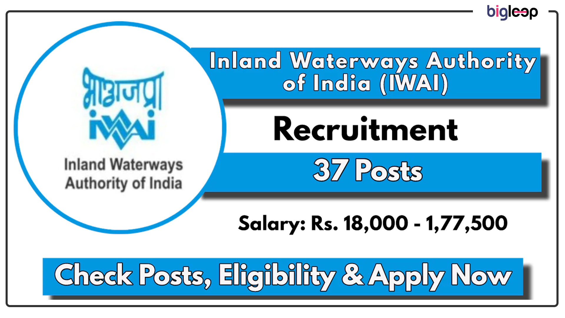 Inland Waterways IWAI Various Post Recruitment 2024: Notification, Vacancies, Eligibility, Salary, and Online Application Details