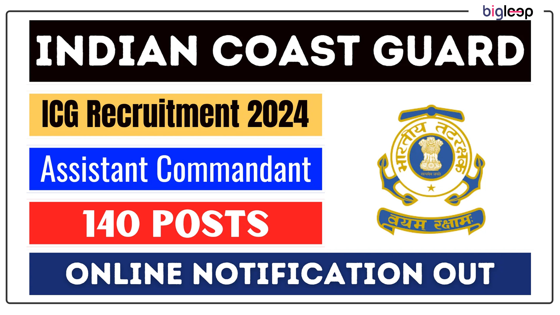 ICG Assistant Commandant Notification 2024: Apply Online for 140 Vacancies